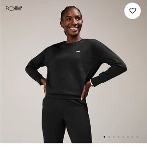 Figs Black Formx Cornelia long sleeve crew neck scrub top large